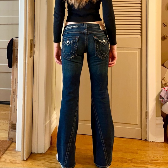 True Religion Dark Blue JOEY Flare Jeans - Picture 2 of 8